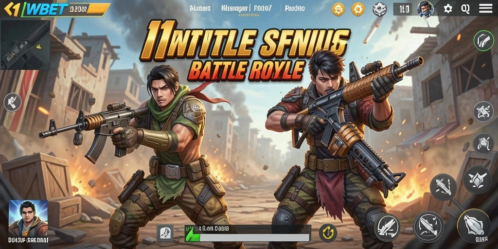 Screenshot 11WBET menampilkan aksi pertarungan seru dalam arena Battle Royale.