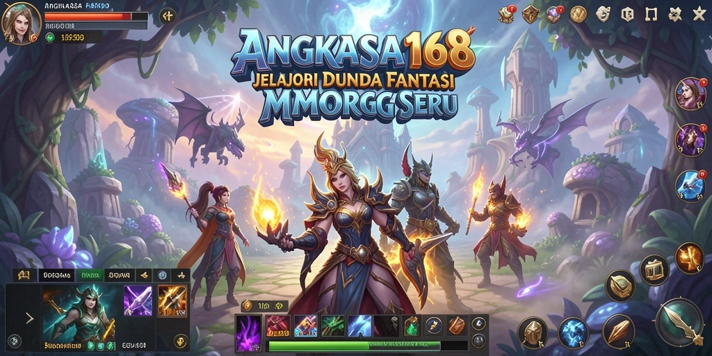 Tangkapan layar ANGKASA168 menunjukkan pertempuran epik dalam game MMORPG.