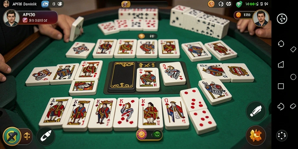 Screenshot gameplay yang menampilkan suasana permainan Domino.