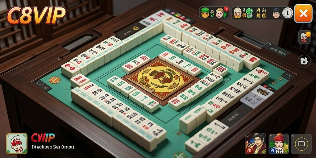 Tampilan gameplay C8VIP yang menarik dan menantang di dunia Mahjong.