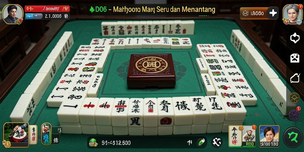 Screenshot D06 menampilkan gameplay Mahjong yang menarik dan seru.