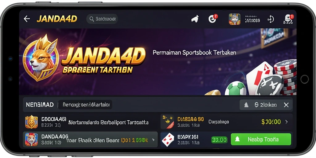 Tangkapan layar <strong>JANDA4D</strong> menampilkan antarmuka taruhan olahraga yang menarik dan interaktif.