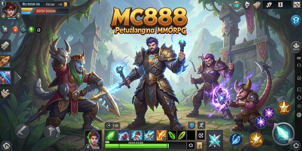 Tampilan gameplay epik dari MC888 di dunia MMORPG.