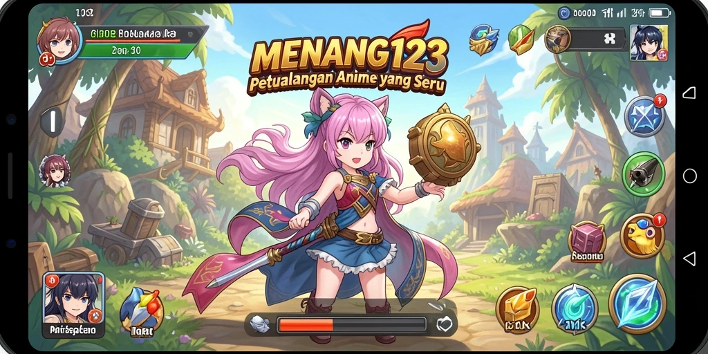 Gameplay seru MENANG123 dengan karakter anime unik.