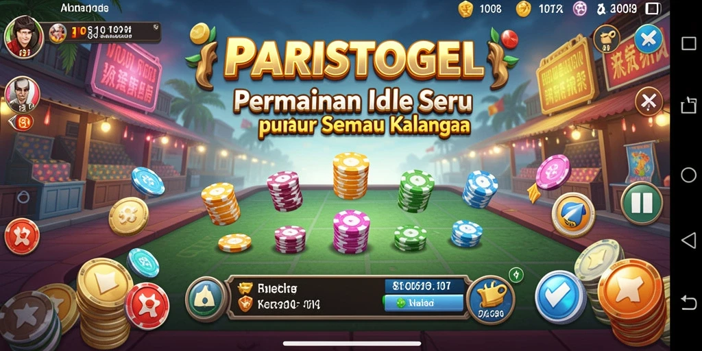 Screenshot utama PARISTOGEL menunjukkan gameplay yang santai dan menghibur.