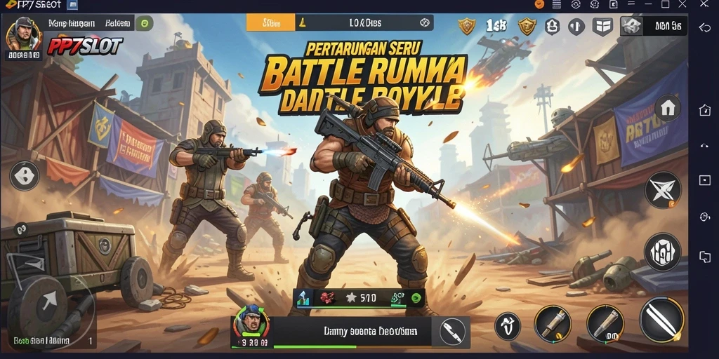 Tampilan seru gameplay PP7SLOT di medan tempur Battle Royale.
