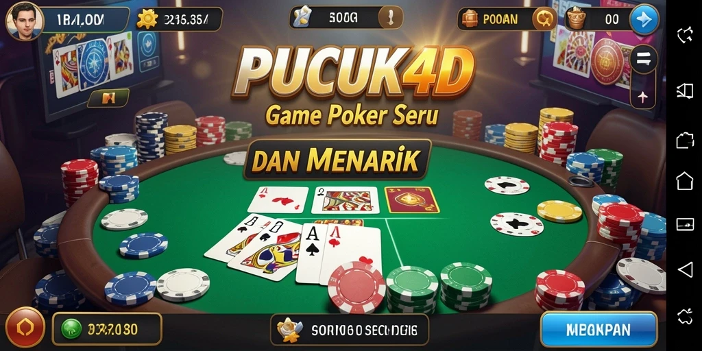 Tampilan gameplay utama PUCUK4D yang penuh aksi Poker.
